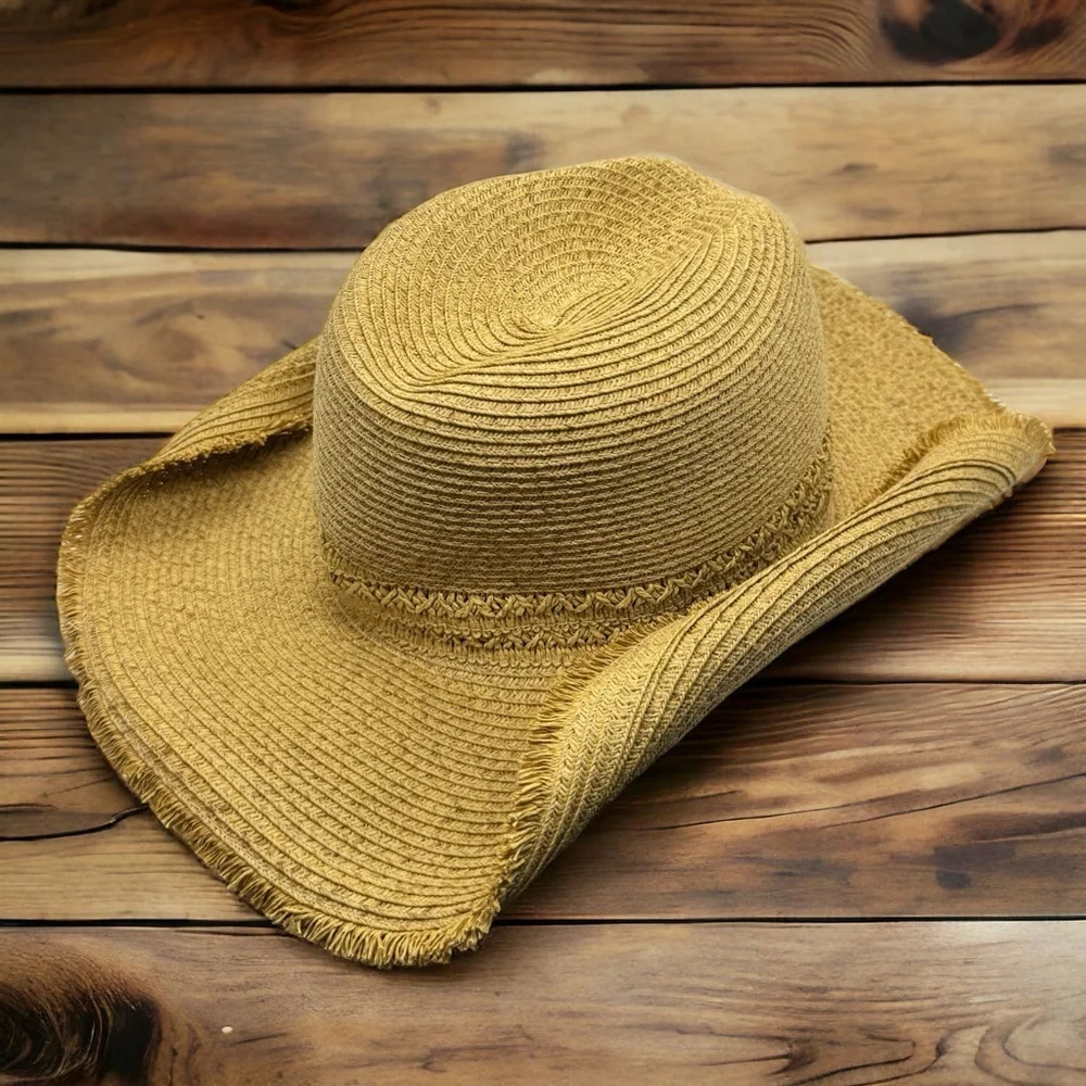 New Women's Tan Straw Cowboy Hat - Stylish and Packable